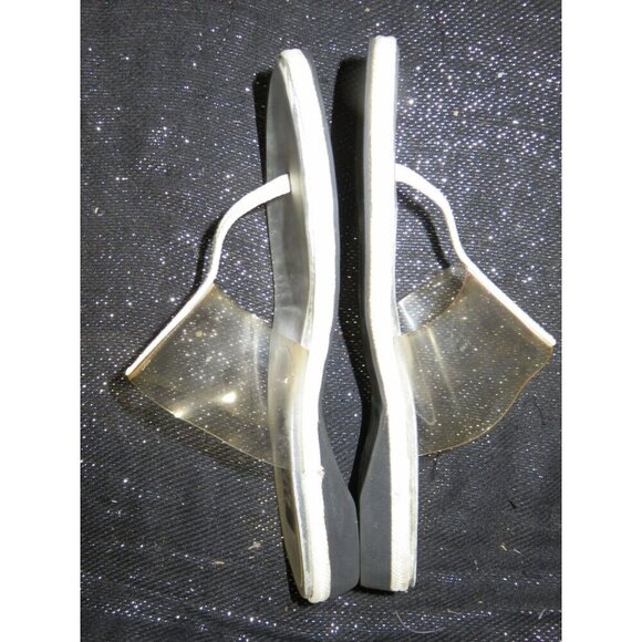 Stuart Weitzman Ceetee White & Clear Italian Leather Sandals size 6.5 - Picture 4 of 9